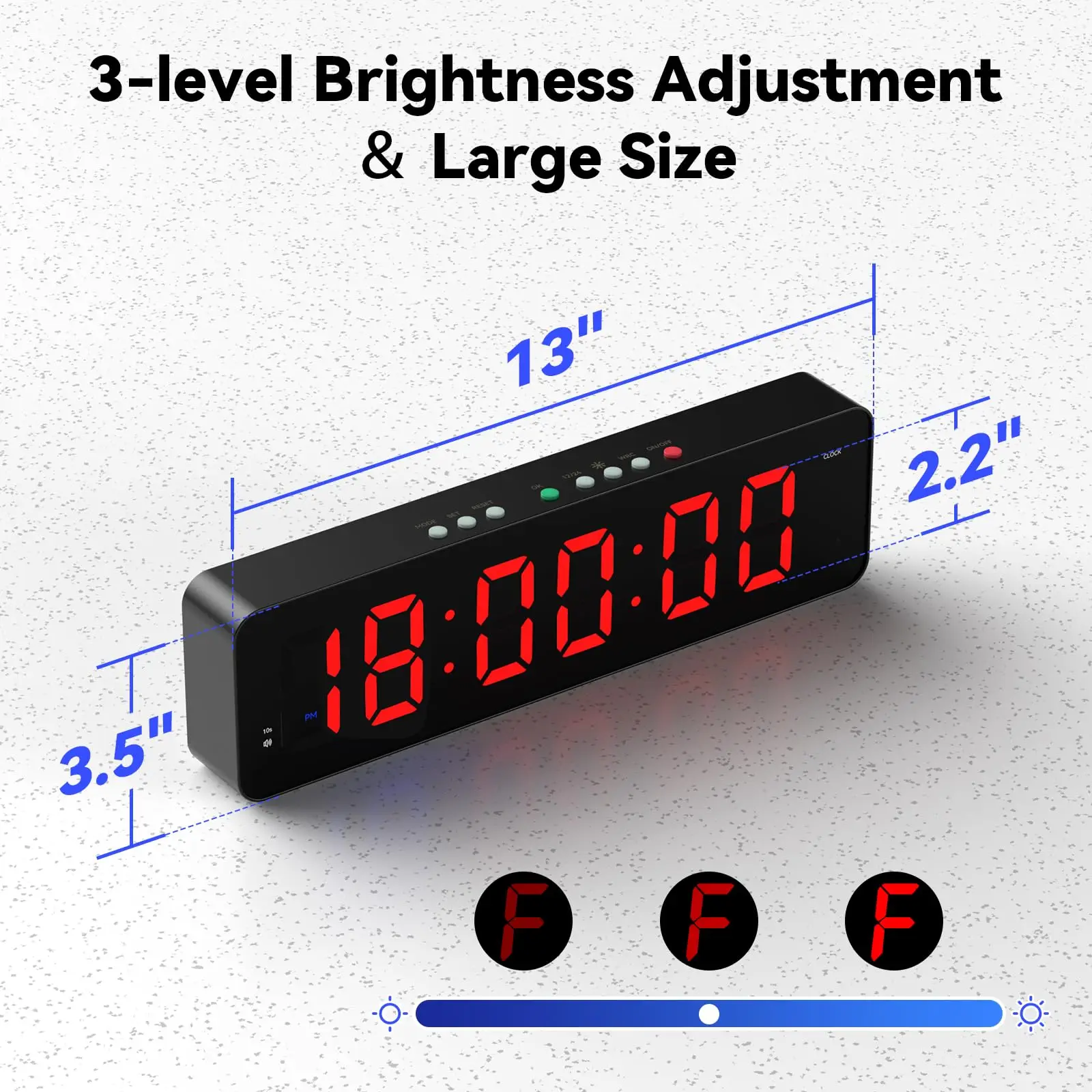 Gym Timer Interval Workout Clock for Home Garage Ultra-Clear 2 inch LED Digit Wall Clock with Remote 12.6\