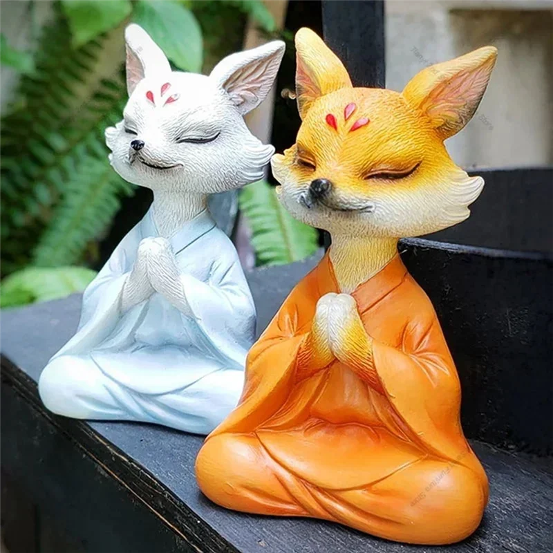 ABZL figuritas de nueve colas, figuritas y miniaturas estéticas para habitación, dormitorio, jardín, manualidades simples y bonitas para decoración del hogar