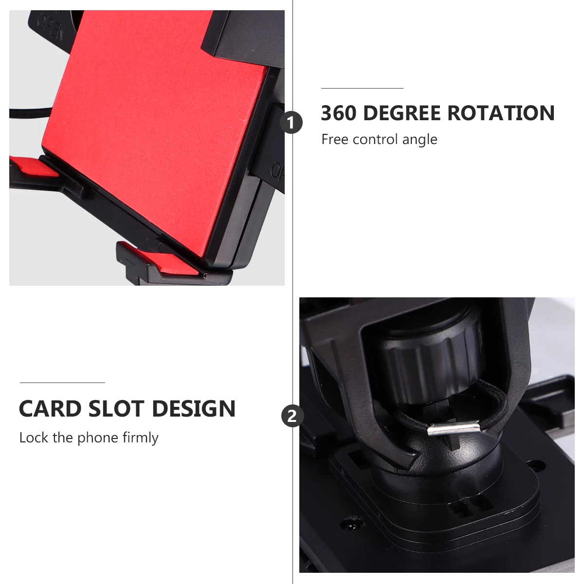 

Bicycle Phone Holder for 4-6.5 Inch Phones Red Abs Durable Shake Proof One Hand Horizontal Vertical Bike MountBracket