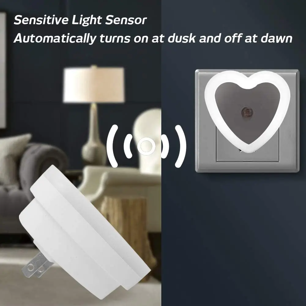 Love LED Small Night Light Intelligent Control Induction Heart-shaped Night Lamp