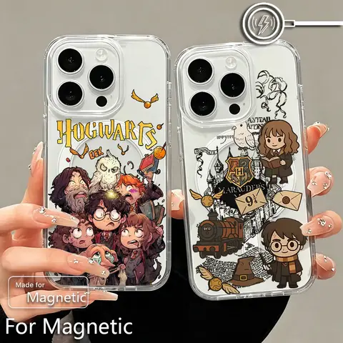 Magic H-arrys-potteres Magnetic Phone Case for Samsung Galaxy S25 S24 S23 S22 S21 S20 FE Edge Plus Ultra 5G Soft Clear TPU Cover