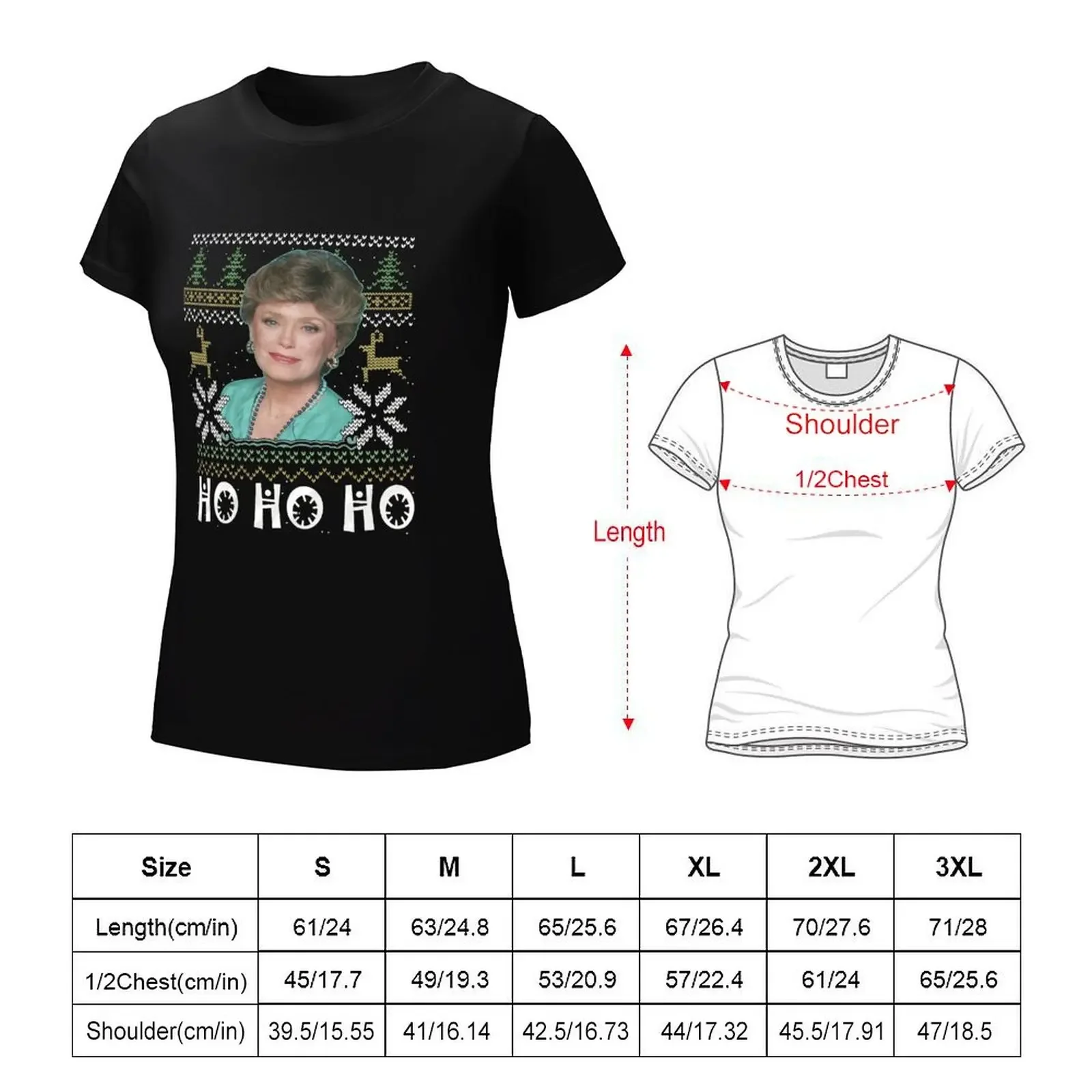 Blanche Ho Ho Ho Christmas Golden Girls T-Shirt Blouse anime clothes Woman T-shirts