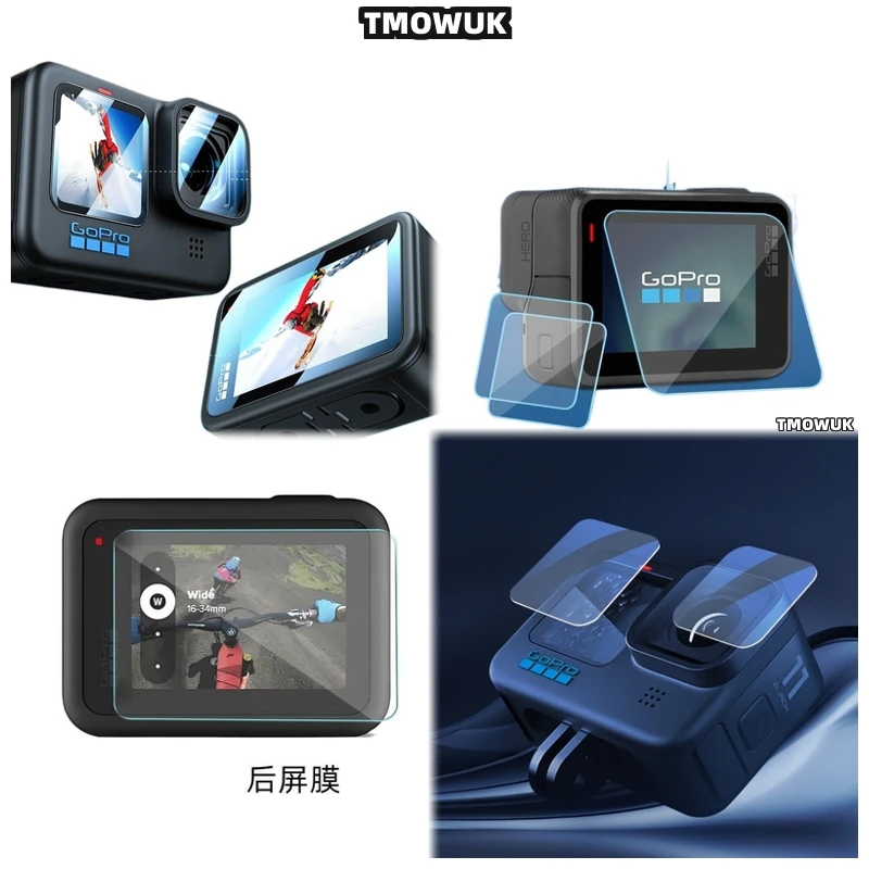 

For GoPro Hero12 11 10 9 Tempered Glass Screen Lens Guard HD 9H Anti-Scratch Guard Front & Back
