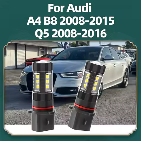 2PCS For Audi A4 B8 2008 2009 2010 2011 2012 2013 2014 2015 Q5 2008-2016 P13W 3030SMD LED Daytime Running Lights 6000K DRL Bulbs