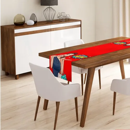 RealHomes Red Zeminli Popart Wow Textured Modern Special Design Runner