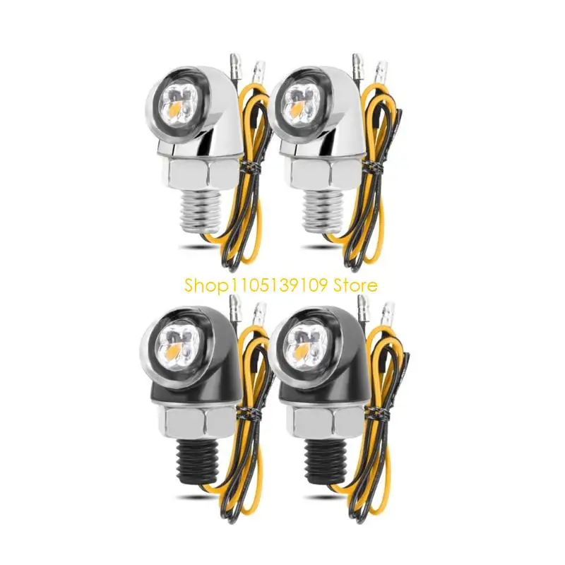 مؤشرات LED للدراجات النارية الرجعية بإطار من الألومنيوم وأضواء ذات لونين، تركيب سريع بنفسك #1