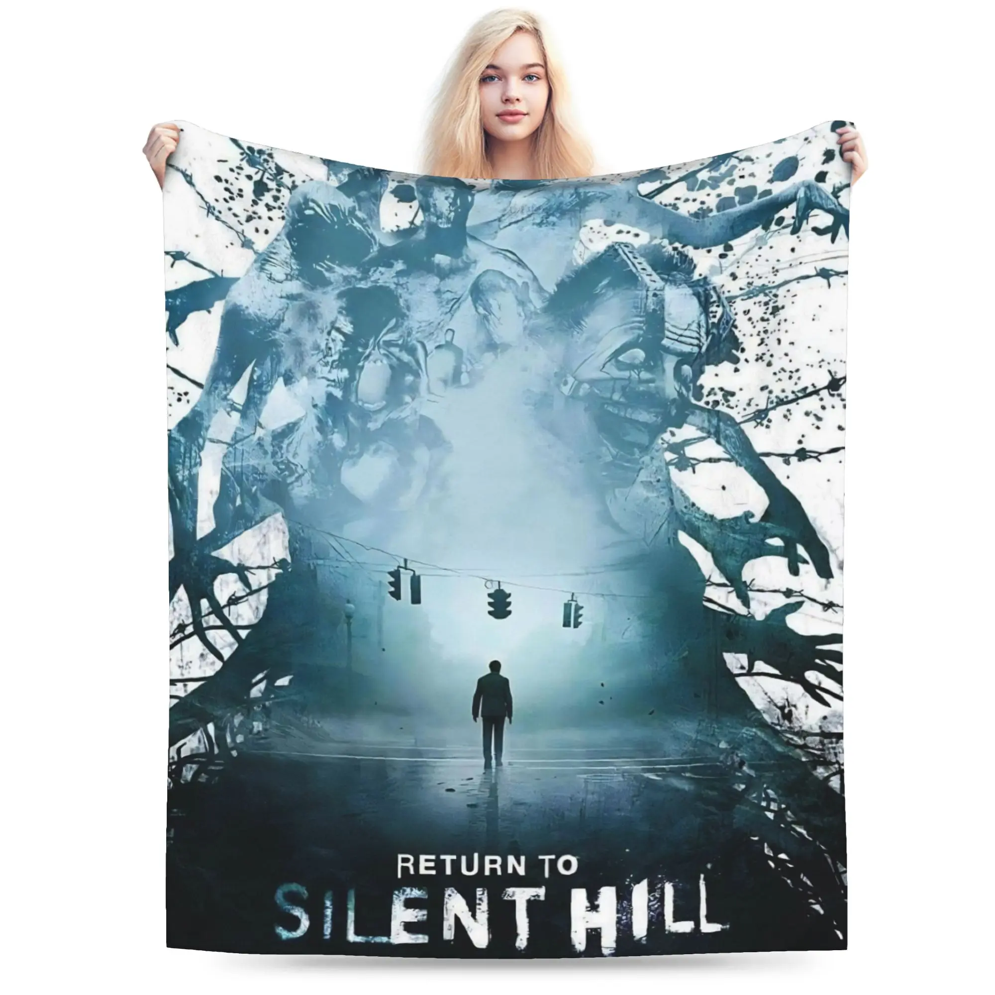 العودة إلى فيلم سايلنت هيل 2026 بطانية متعددة الأحجام بطانيات رمي فائقة النعومة ودافئة للأريكة والسرير