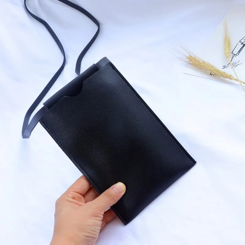 

PU Leather Crossbody Phone Bag - Women’s Mini Wallet Purse with Card Slots Solid Color Pocket Tote
