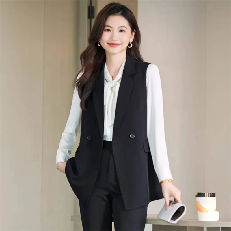 Women Vest 2026 Spring New Korean Version Versatile Sleeveless Suit Jacket Shoulder Suit Waistcoat Autumn Clothing