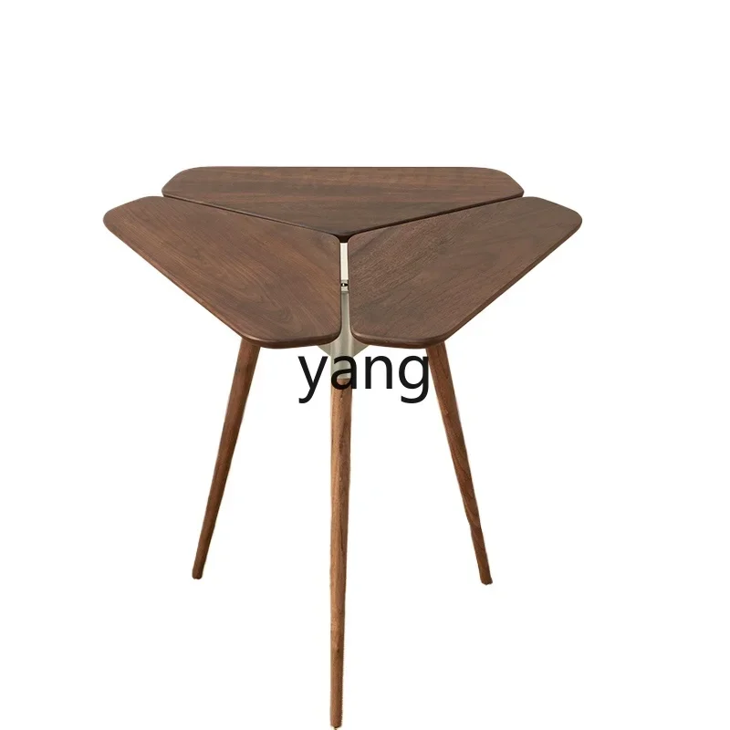 

Yjq Sofa Side Table Black Walnut Solid Wood Home Balcony Single Modern Casual Coffee Tea Table