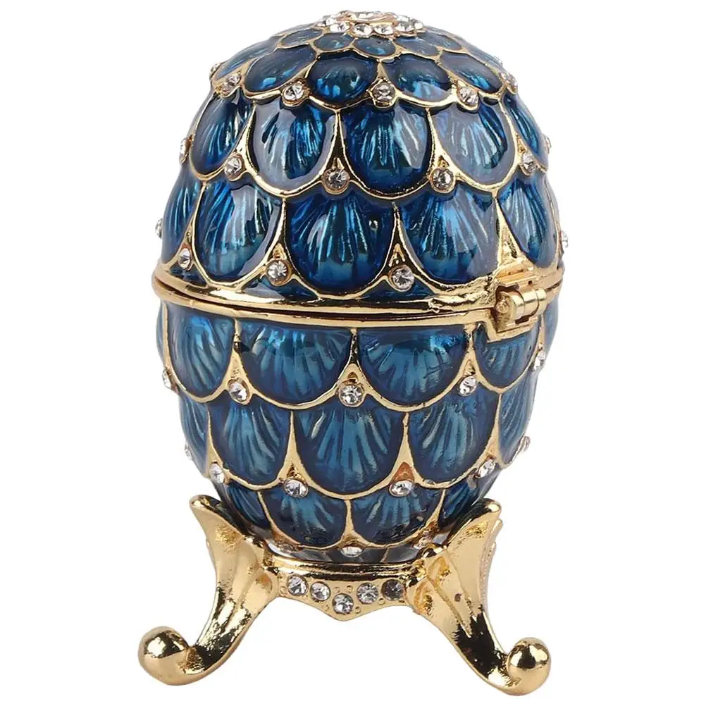 

Jewelry Box Vintage nament Desktop Decor Easter Case Rhinestone Alloy Statue Dresser Decoration Premium Craft Exquisite