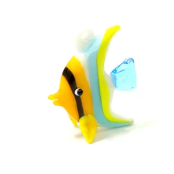 2Pcs Murano Handmade Glass Tropical Fish Mini Figurines Pendant Aquarium Decoration Cute Sea Animals Tiny Statue Craft Ornaments