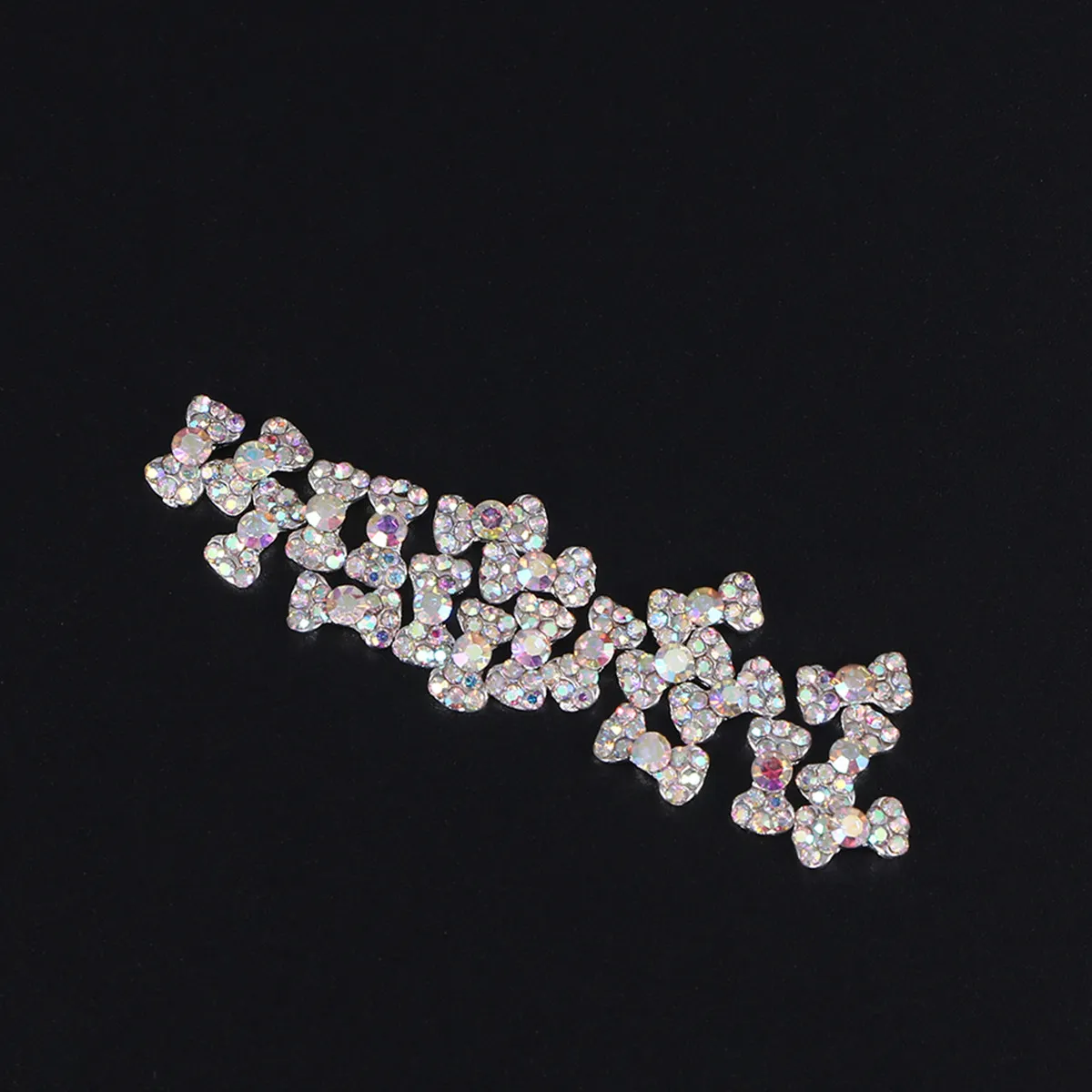 20 قطعة من حجارة الراين لتزيين الأظافر على شكل فيونكة، لتزيين الأظافر بنفسك، أحجار كريستالية لامعة لتزيين الأظافر الطبيعية والاصطناعية، أظافر لامعة