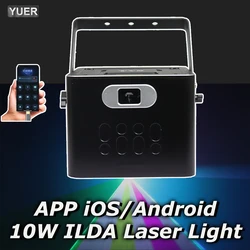 ILDA-proyector de luz láser para escenario, dispositivo de proyección de 10W a todo Color con efecto de escaneo de animación RGB para DJ, discotecas, bares, clubs y fiestas de Navidad, nuevo