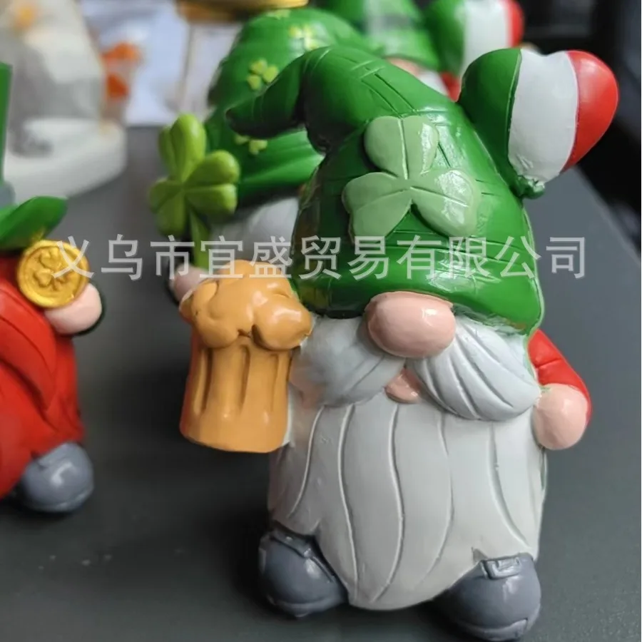 

Irish Holiday Gnome Statue - Resin Party Decor, Festive Ornament, Happy Celebration