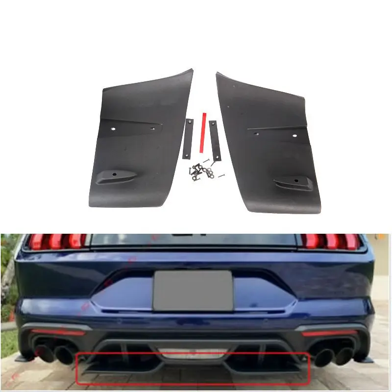 

ABS Rear Bumper Lip Foil Air Diffuser Valance For Ford For Mustang 2018 2019 GT R Style Car Exterior For Accessories