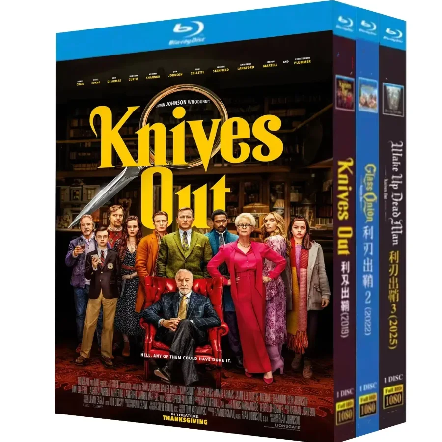 Knives Out 1-3 (2019-2025) 3-Disc New Sealed Box Set Blu-ray disc High Definition BD