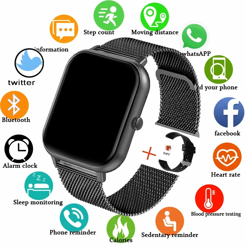 2024 New Smartwatch for Men & Women - Android IOS Compatible Heart Rate Blood Pressure Monitor. Fitness Tracker. Bluetooth Call.