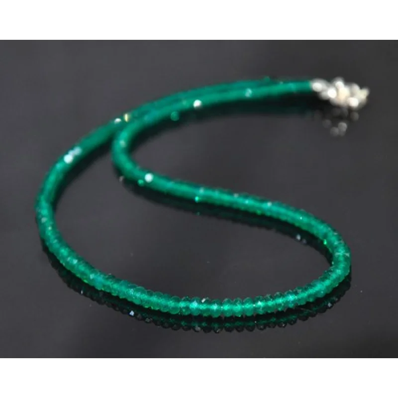 

, Ожерелье из граненых бусин Rondelle из зеленого оникса