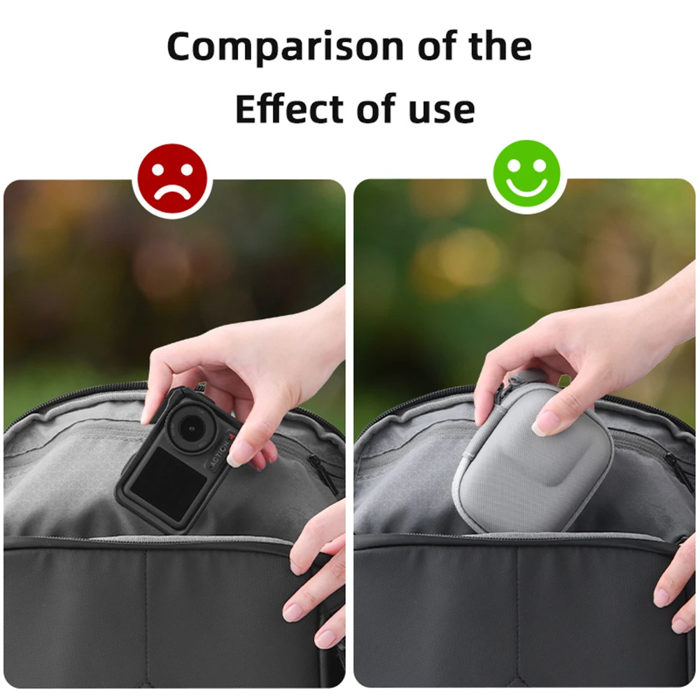 BRDRC Mini Carrying Case for DJI Action 5 Pro/4/3 Storage Bag Anti-Scratch Bag Box Portable Sports Camera Accessories
