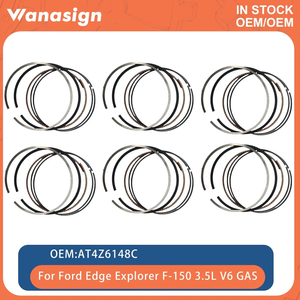 Kit de Anéis de Pistão do Motor 92.5mm STD Compatível com Ford F-150 Edge Explorer LINCOLN MKX Mercury Milan 3.5L V6 GAS 07-18 AT4Z6148C
