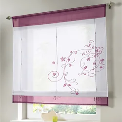 1PC Roman New Curtains Flower Style Tulle Window For Kitchen European Design Printed Roman Curtains Perspective Cafe Decoration
