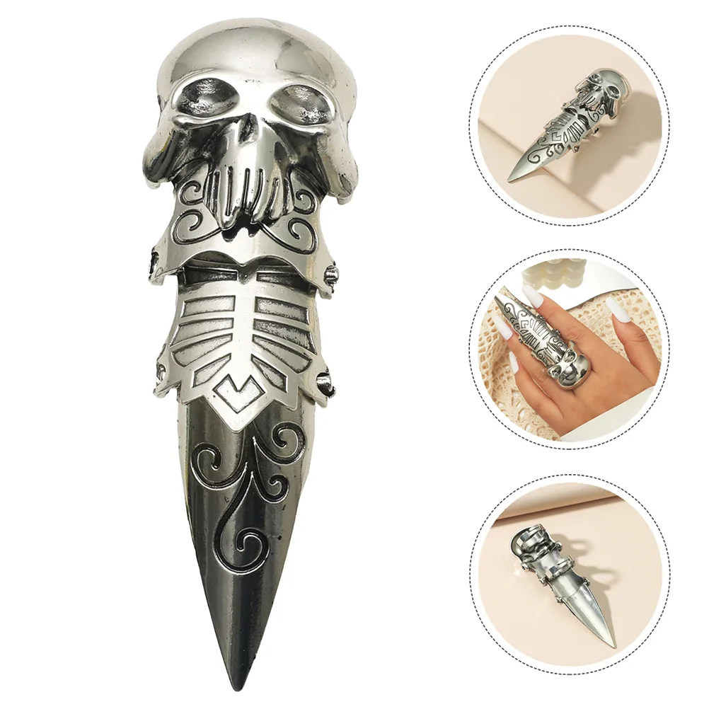 1pc Delicate Vinger Open Ring Retro Schedel Modellering Ring Decor Mode-accessoire Vinger Ring Decor Man Vinger Sieraden