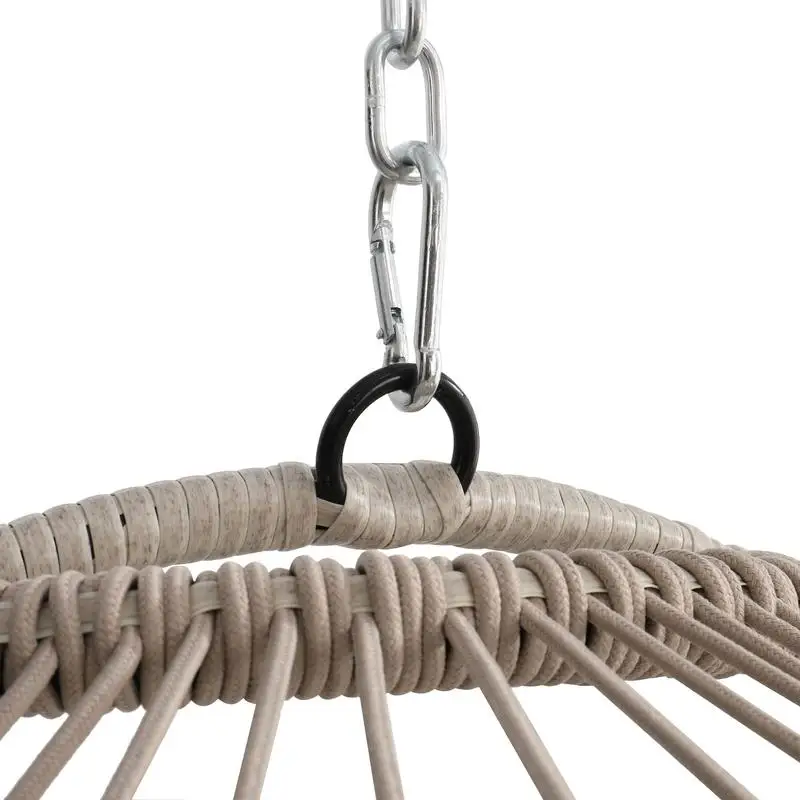 كرسي أرجوحة على شكل بيضة الروطان في الهواء الطلق، كرسي PE معلق باللون الأحمر، مثالي لاسترخاء الحديقة