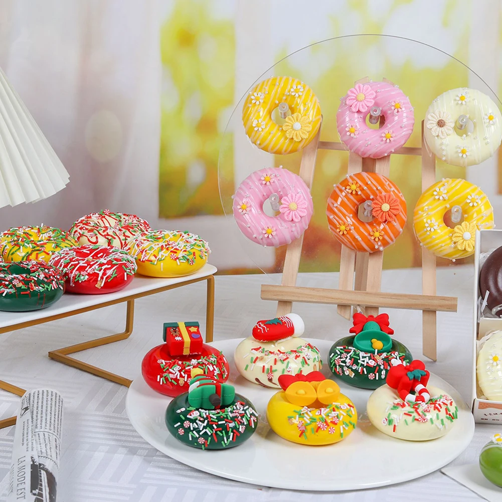 Artificial Donuts Model Simulation PVC Donut Bread Food Chocolate Cake Roll Photography Decoration Props For DIY Craft Shop