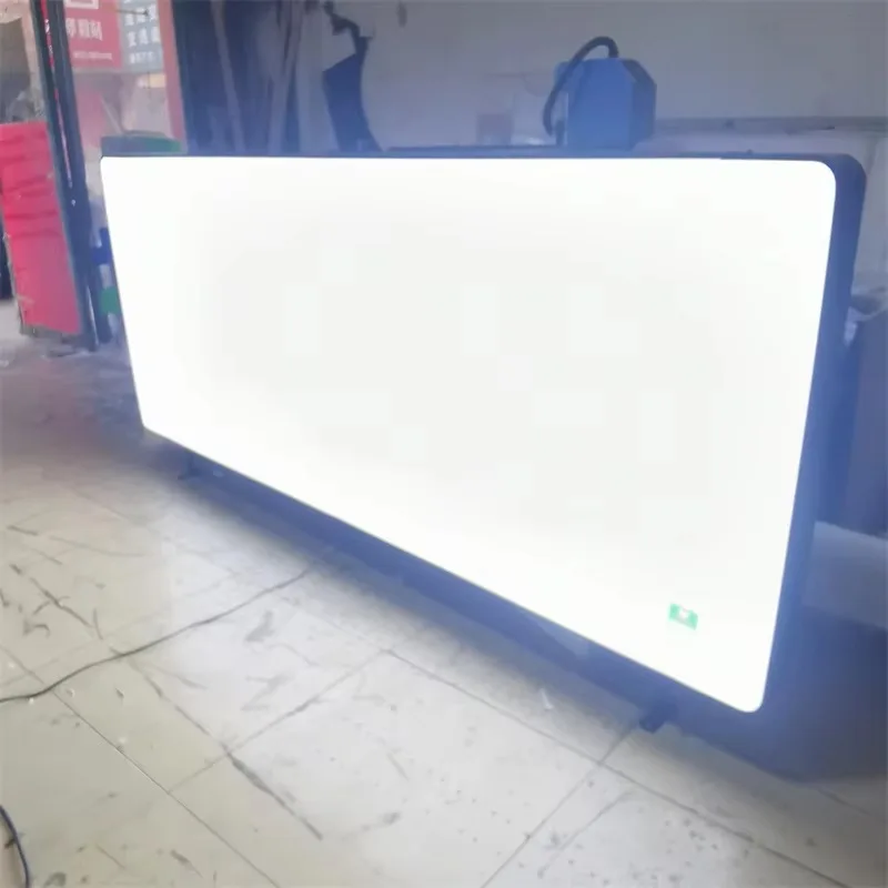 Ceiling LED Light Box Outdoor Waterproof Aluminum Frame 2.5 Meters Long Acrylic 1000 Lumens for Shop