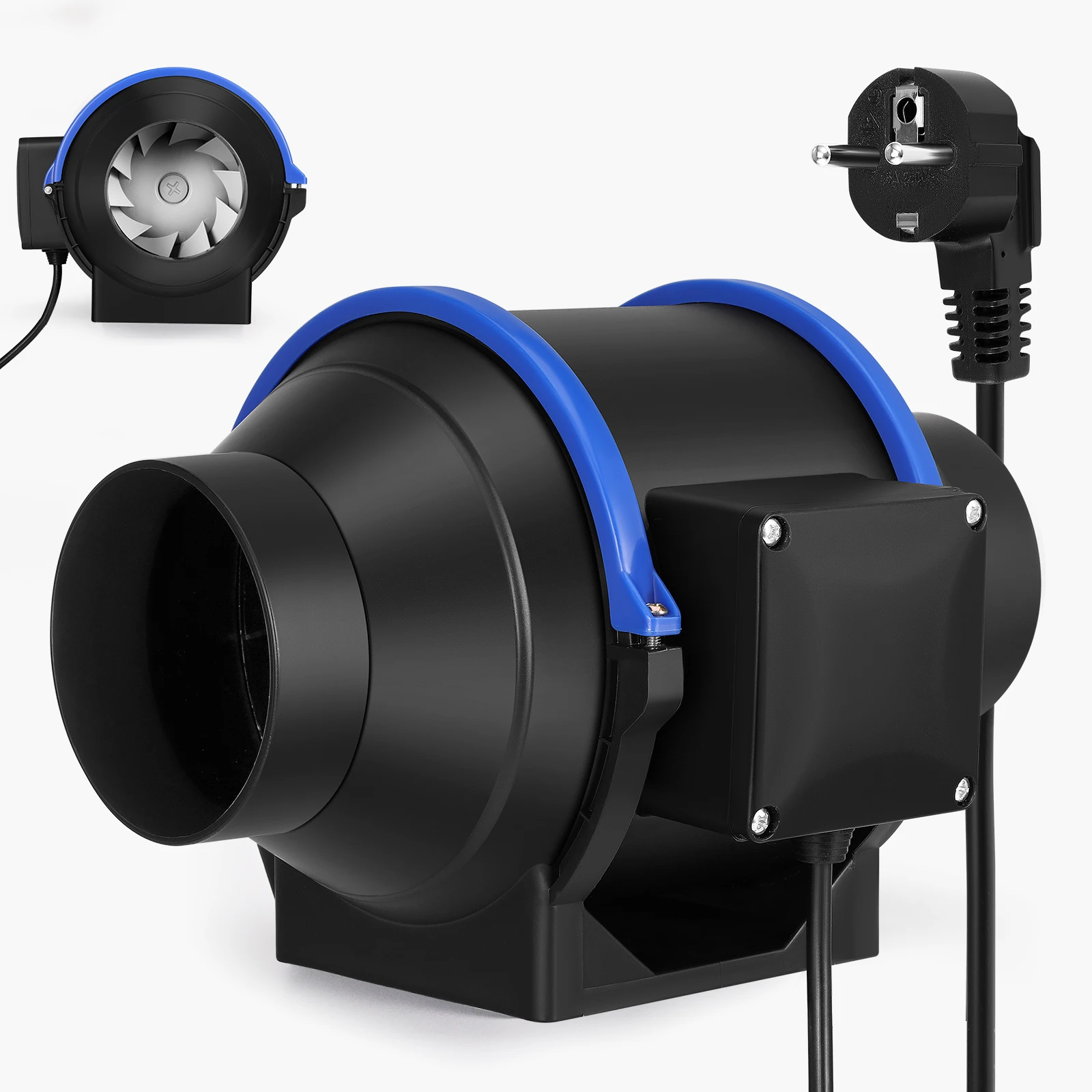 Leiser Rauch-Abluftrohrventilator 100 mm, verstellbarer Inline-Kanalventilator, für Badezimmer, Büro, Fabrik und Lasergravurmaschinen