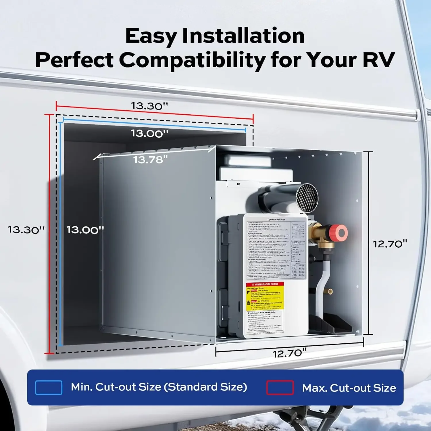 60 000 BTU RV Tankless Water Heater Ideal for RV Families Campers Propane Gas On Demand Instant Hot Water Heater 12V DC CSA