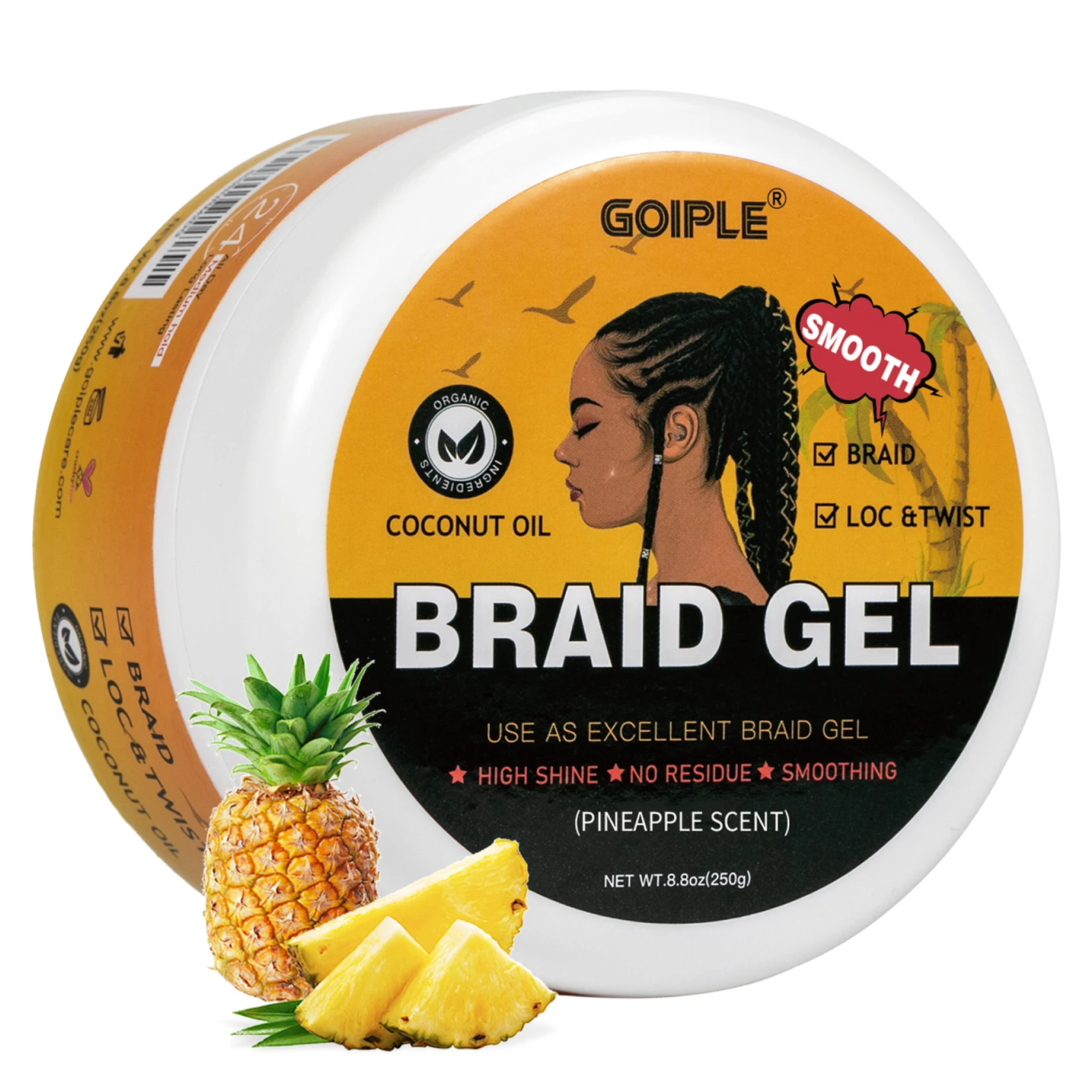 

Гель для укладки GOIPLE Neat Braid Gel Extreme Hold: для локсов, косичек и твистов. Питает и укрепляет волосы 4C.