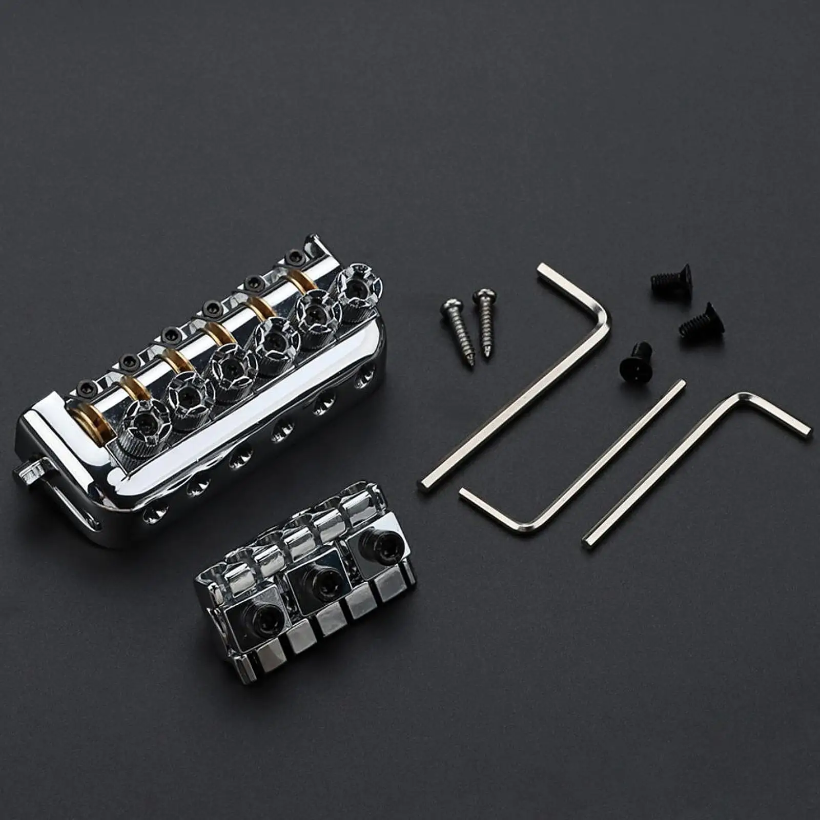 Headless Guitar Bridge 6 String Roller Saddle Tailpiece Gear Tuner Set for Electric Guitar Accessories Replacement view 6