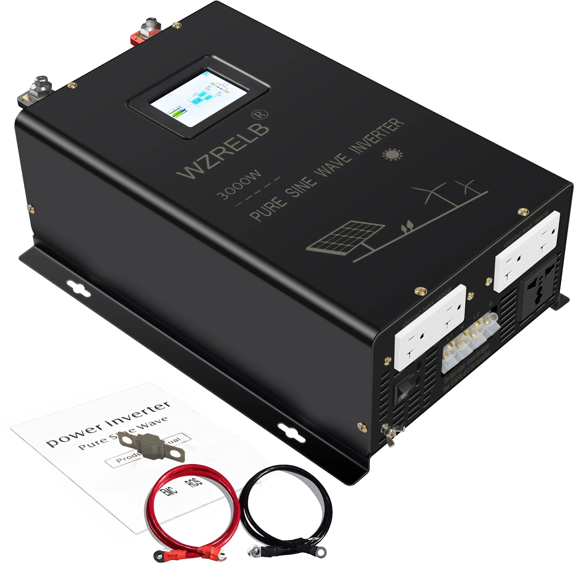 3000 واط سبليت المرحلة نقية شرط لموجة العاكس للطاقة الشمسية 24 فولت 220 فولت محول لإمداد الطاقة 36 فولت/48 فولت/60/72 فولت/96 فولت تيار مستمر إلى 110 فولت/220 فولت ، 120 فولت/240 فولت التيار المتناوب