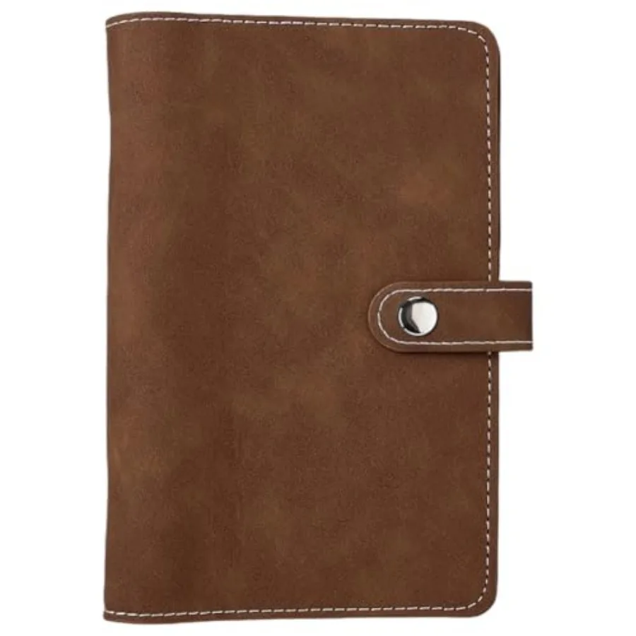 A6 PU Leather Notebook Binder Cover Refillable Soft Cover Leather Travel Journal Protector Folder 6 Ring Loose Leaf Planner Bin