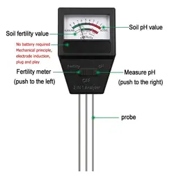 Professional For Garden Plant Flower Acidity Meter Soil Hygrometer Soil PH Tester With 3 Probes 2 in 1 Soil PH Fertility Meter