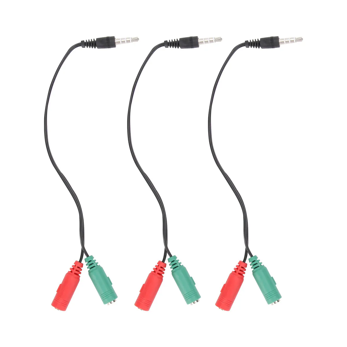 3Pcs 2 in 1 Audio Splitter Premium Material Headphone Adapter Laptop Mobile Phone Earphone Splitter Portable Audio Cable Divider