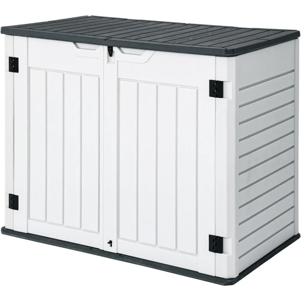 

Horizontal Shed with Padlock Latch, Outdoor Storage Shed for Backyard and Garden, 35 Cu Ft Small Storage, Waterproof, Easy Asse