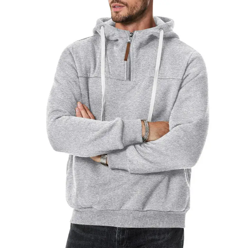 

Men's Fce Lined Hoodie Sweatirt Casual Autumn Winter Zipper New Sle Polyester Fiber Deformable Sports Pure Color