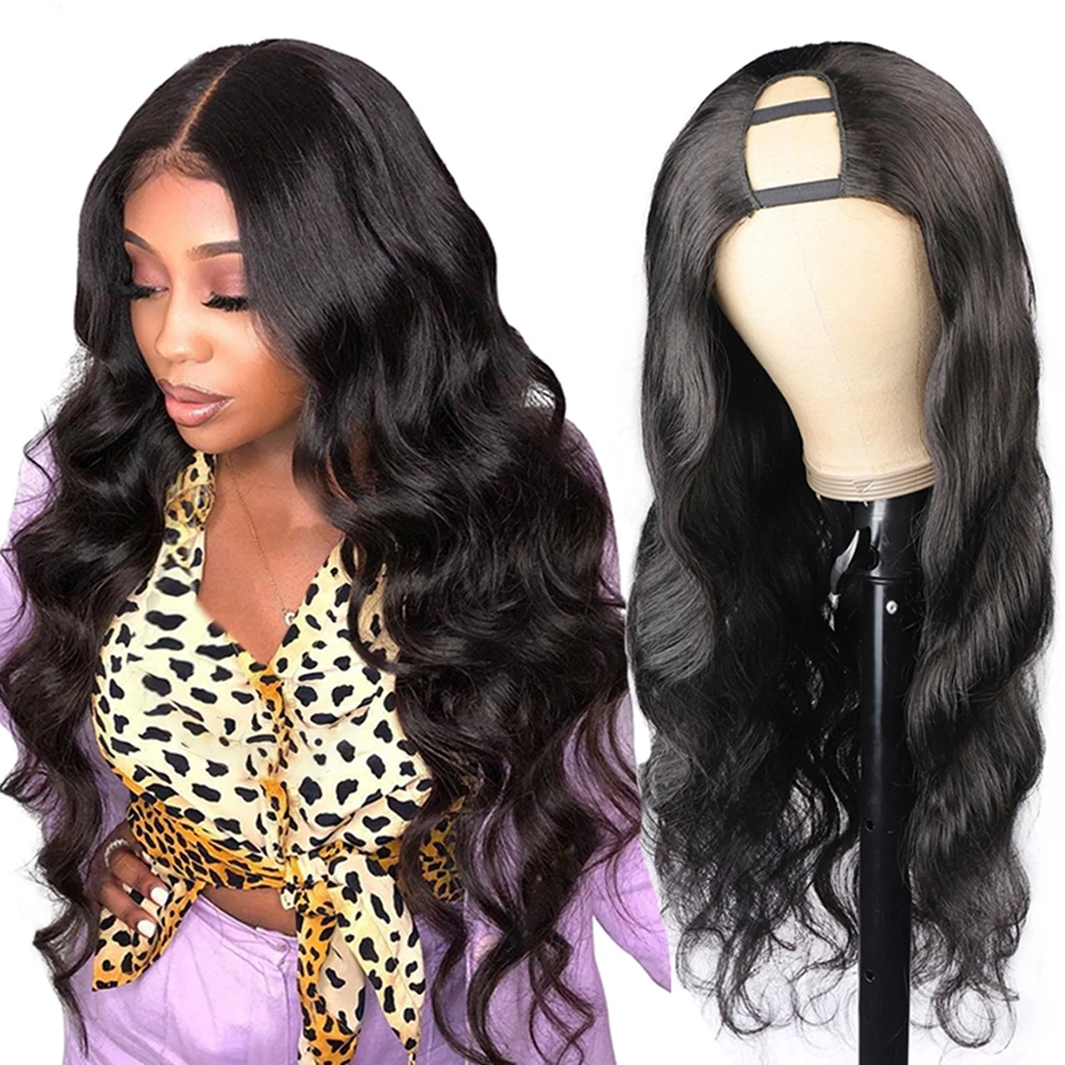 

Cheap Brazilian Kinky Straight U Part Wig Natural Hair 100% Human For Woman Non Lace Wigs On Sale Clearance
