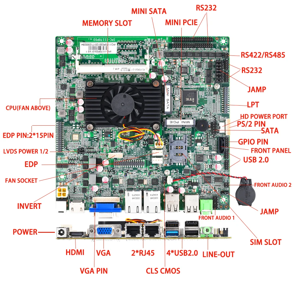 Placa base Industrial integrada Bay Trail J1900 DDR3L, MINI-ITX estándar de baja potencia, precios muy bajos, venta de liquidación