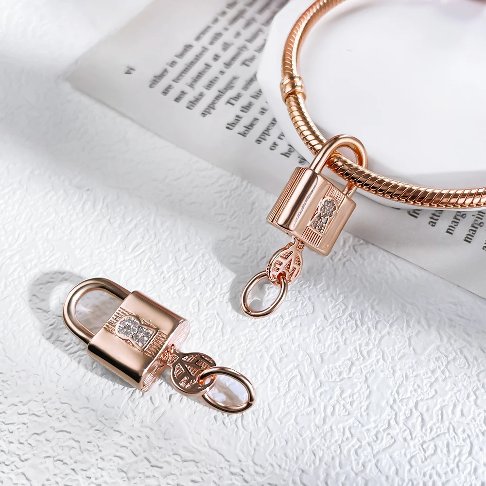 سوار فضة إسترليني ساحر للنساء ، سلسلة قفل قلب الحب ، قلادة أصلية سهلة الاستخدام ، هدية مجوهرات عالية ، حب أبدي