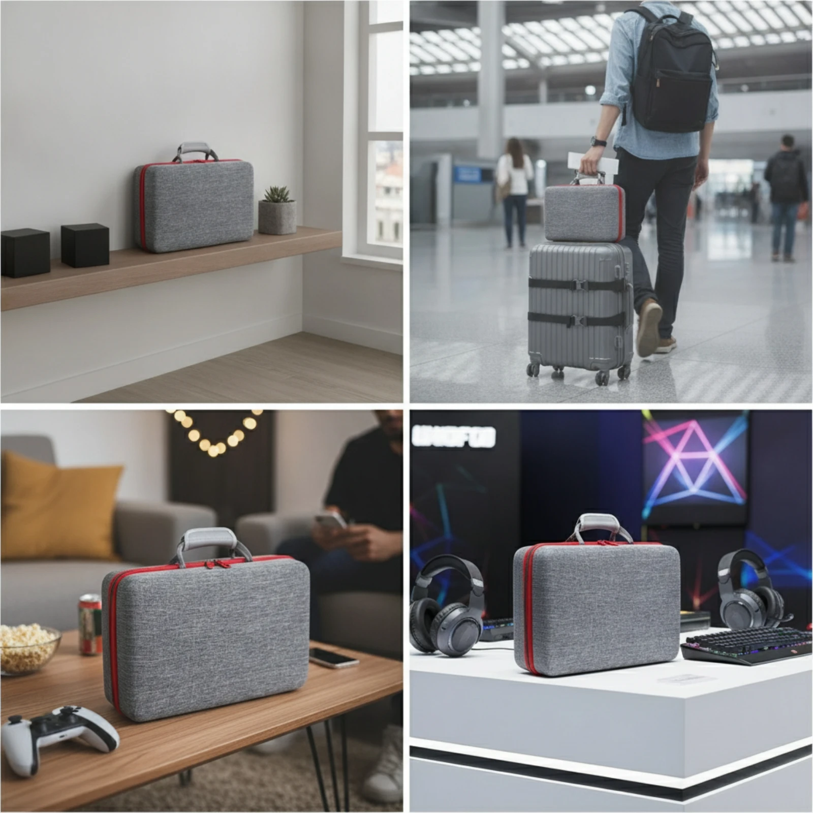 PS5 Protective Case Sturdy PS5 Carrying Case Compact Scratch-Resistant for Gamers, Storage, Game Nights