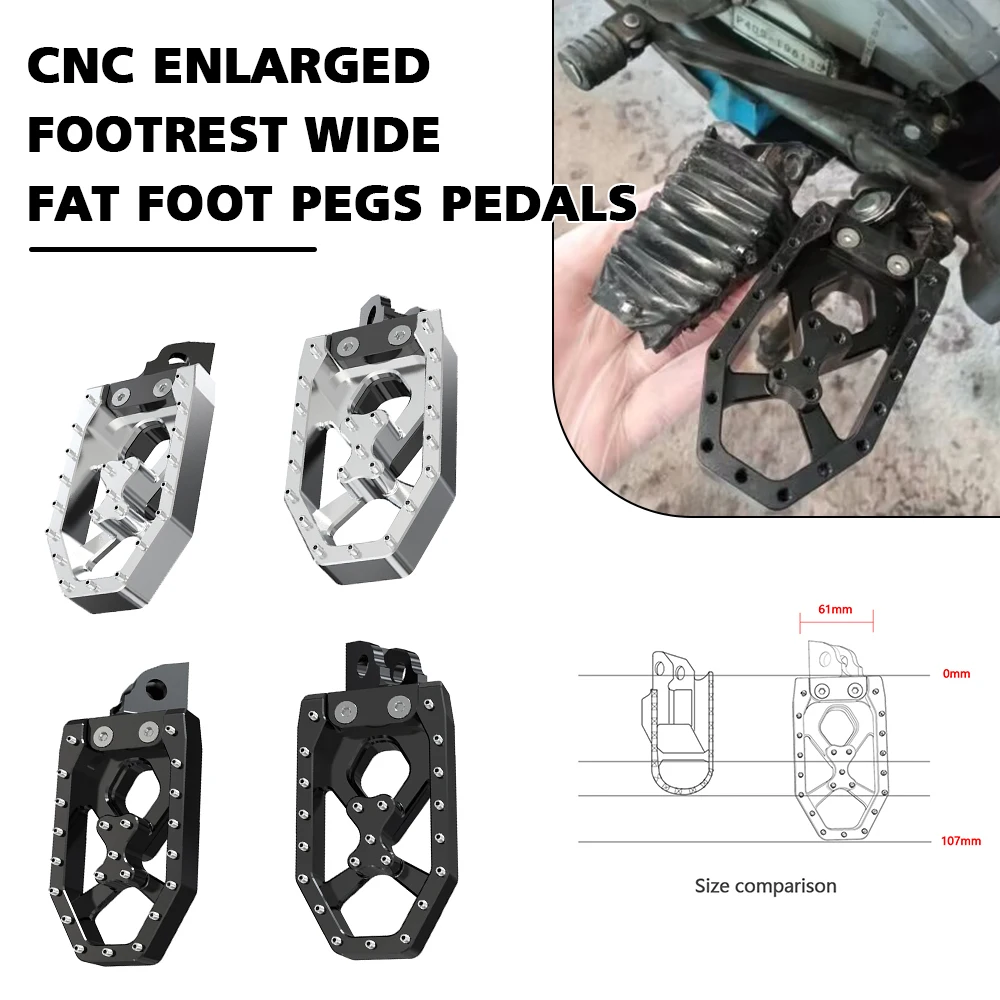 

Motorcycle CNC Enlarged Footrest Motocross Wide Fat Foot Pegs Pedal For Suzuki RM 85 2002-2003-2004-2005-2006 RM85 dirt bike