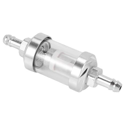 Universal Chrome Glass Fuel Petrol Diesel Inline Filter 5/16 