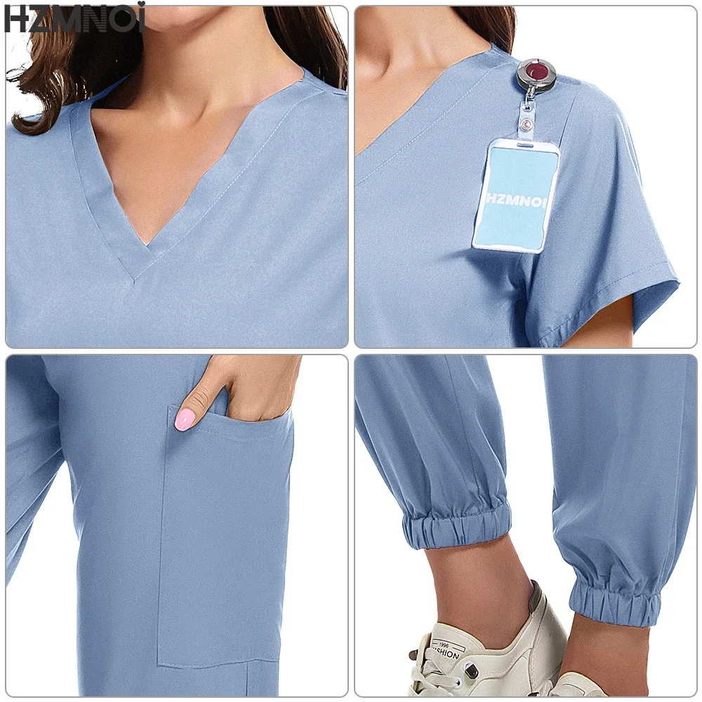 HZMNOI Uniforme ospedaliera Donna Scrub medico Fornitore Modello medico Set di marca Uniformi da medico Designer Clinica odontoiatrica Spa di bellezza