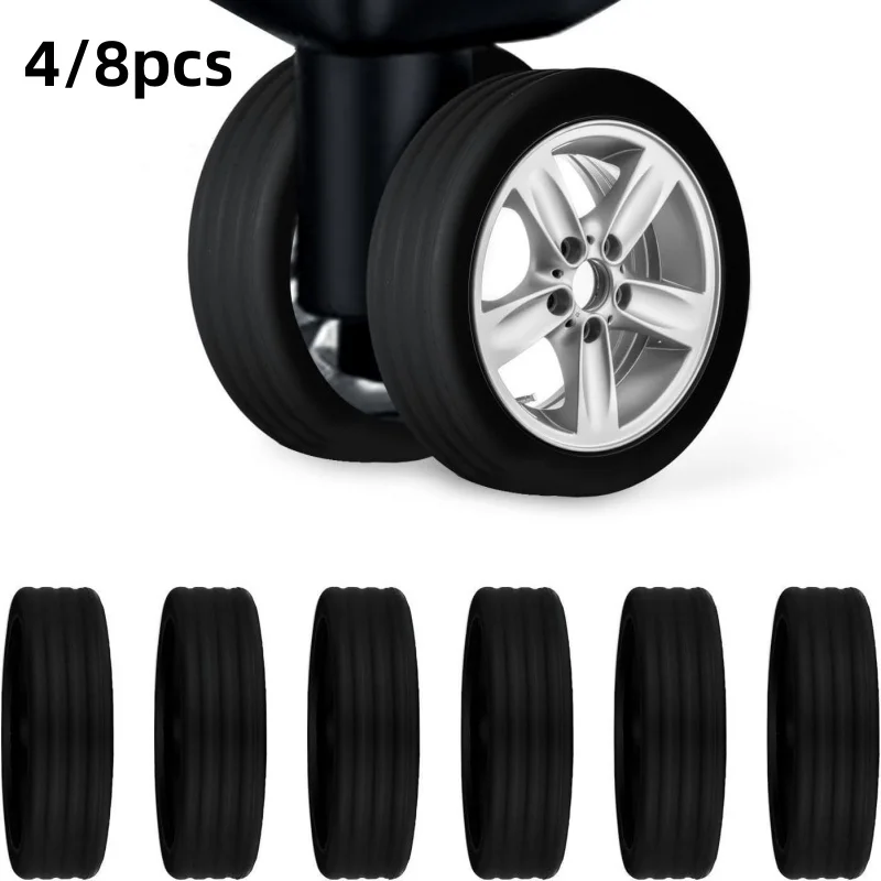 4/8PCS Luggage Roller Rubber Cover Noise Office Swivel Chair Feet Silicone Caster Jacket Wheels For Furniture Accessories