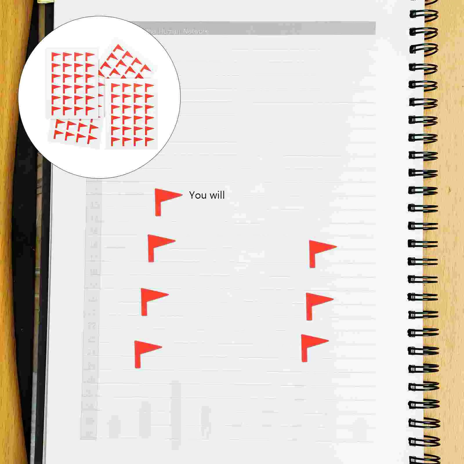 288 Pcs Map Marker Stickers Adhesive Classification Red Flag Marking Label Work