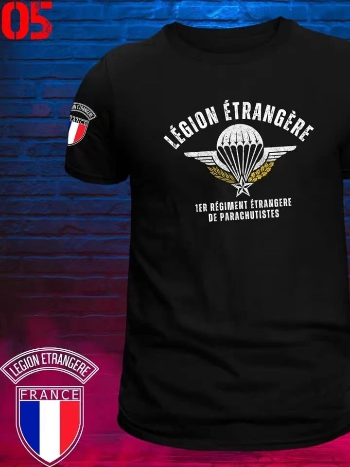 French Foreign Legion TAP Paratroops Airborne Badge T-Shirt Short Sleeve Casual 100% Cotton O-Neck Summer Mens T-shirt